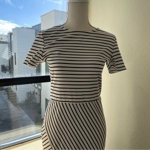 Black and white stripe mini dress